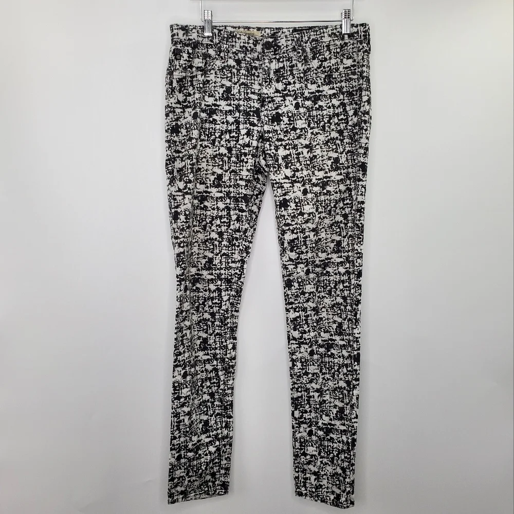 AG Adriano Goldschmied The Legging Super Skinny Jeans White Abstract Print - Picture 1 of 9
